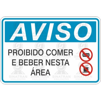 Proibido comer e beber nesta área